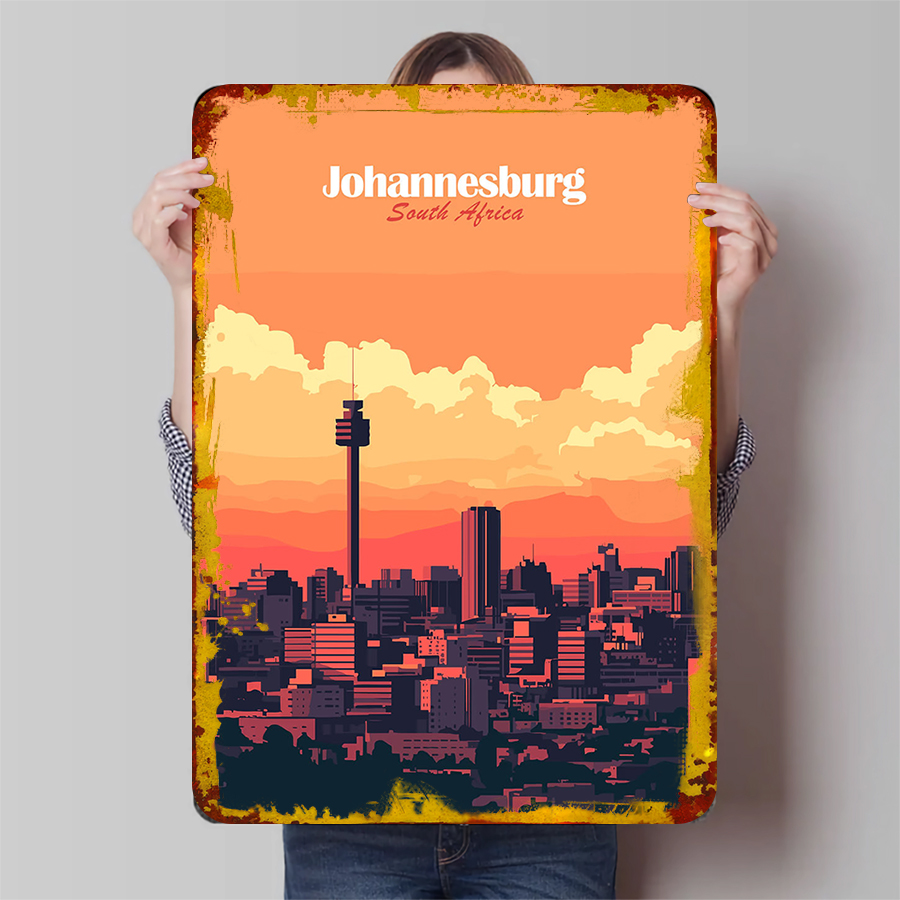 Home Decor Johannesburg - 요하네스버그 남아프리카 공화국 도시 스카이라인 금속