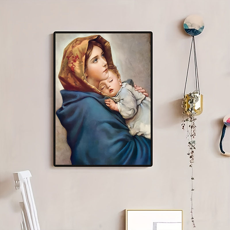 Home Decor Jesus - 2026 1pc 빈티지 성모 마리아와 예수