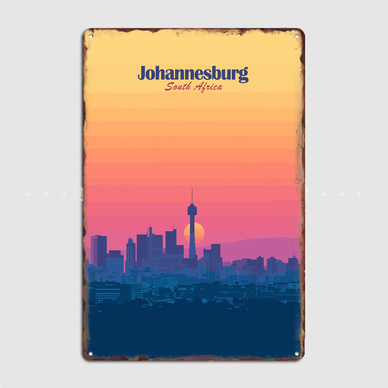 Home Decor Johannesburg - 요하네스버그 스카이라인 일몰 여행 풍경 포스터