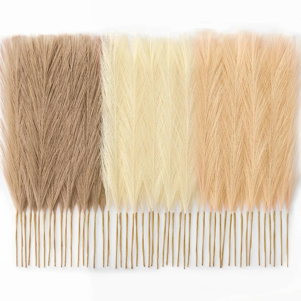 Pampas Grass Decor - 15개 팜파스 그래스 사실적인 인조 줄기