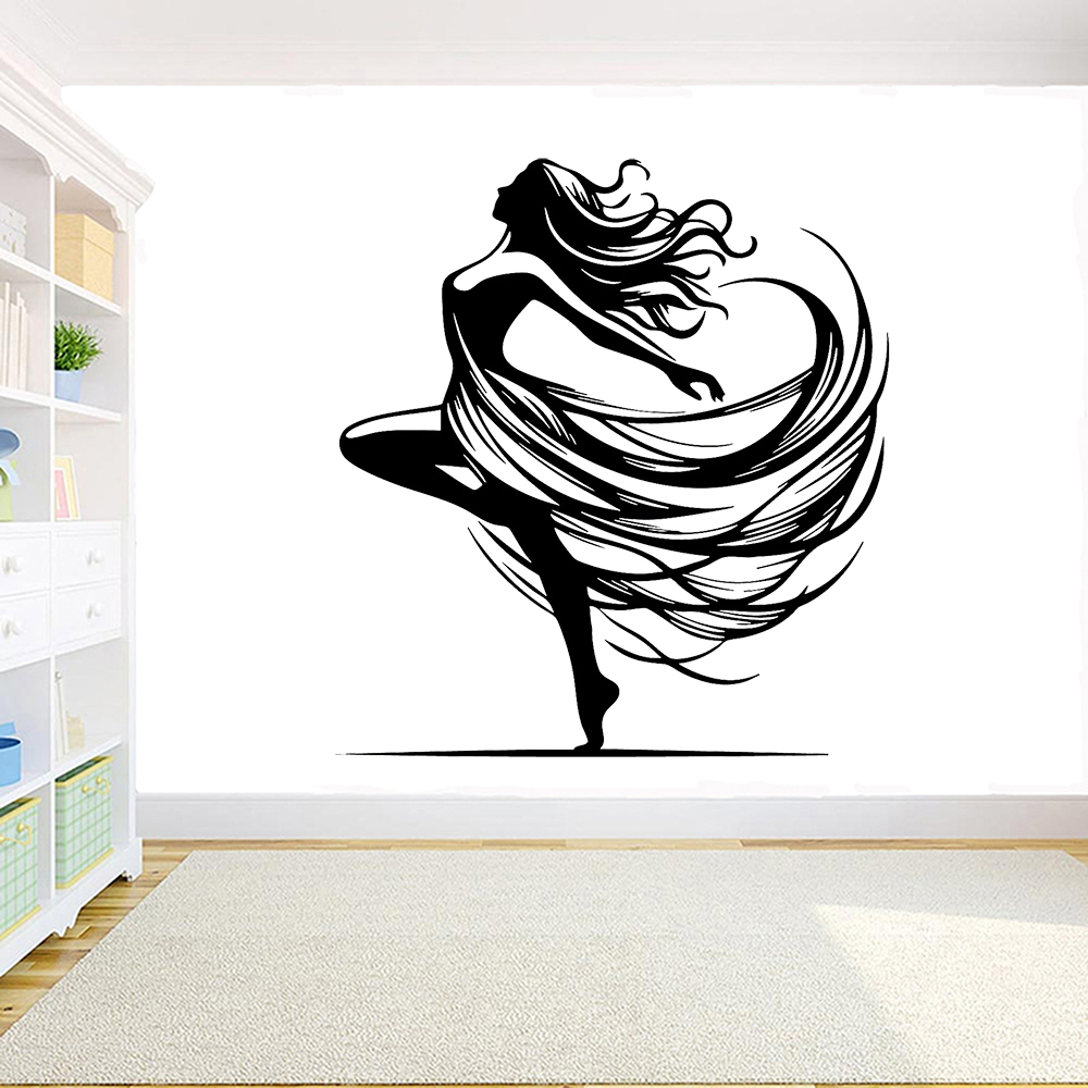 Home Decor Vinyl Flooring - 춤추는 여자 벽 데칼 댄서 벽