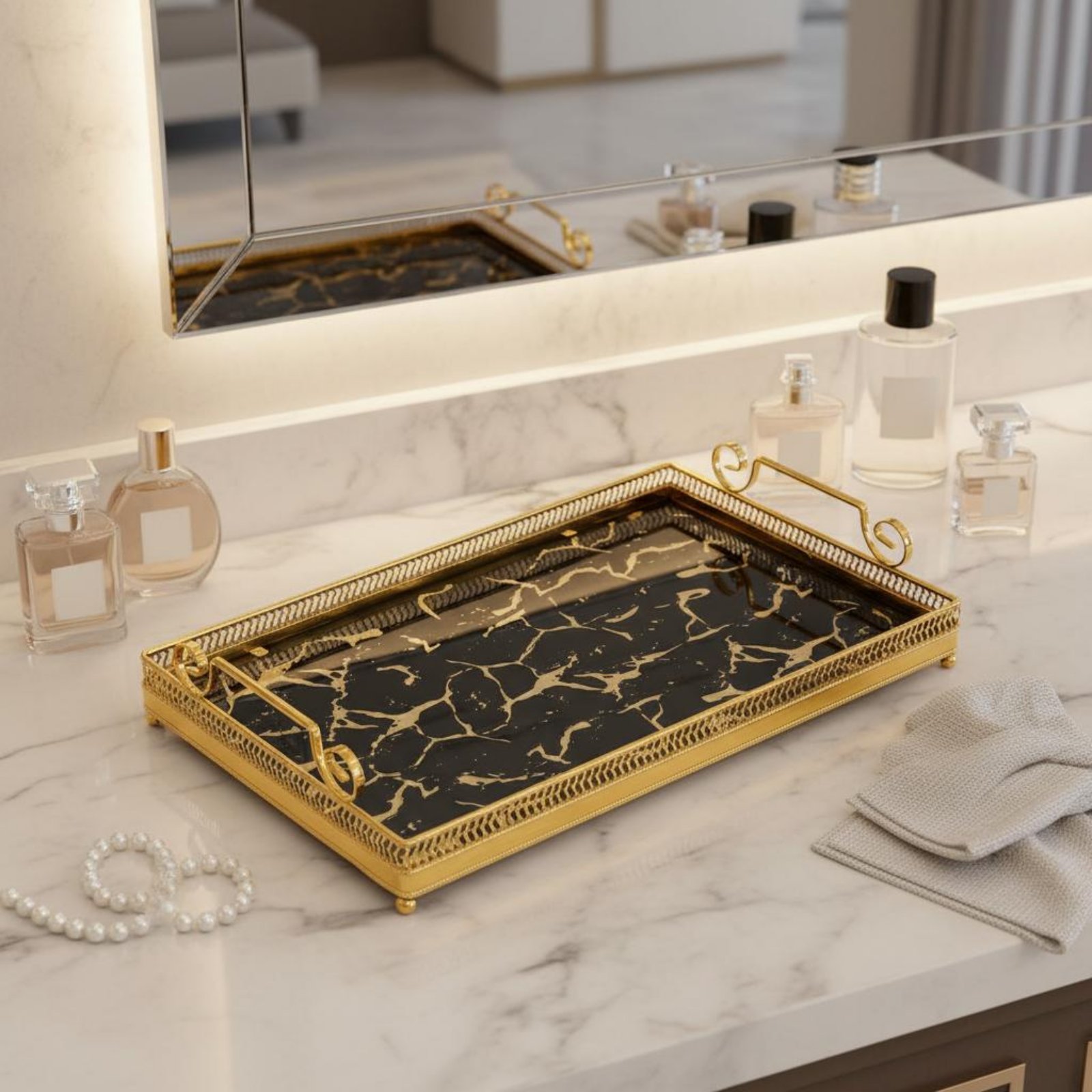 Vanity Home Decor - 장식용 거울 트레이 북유럽 디자인 거울