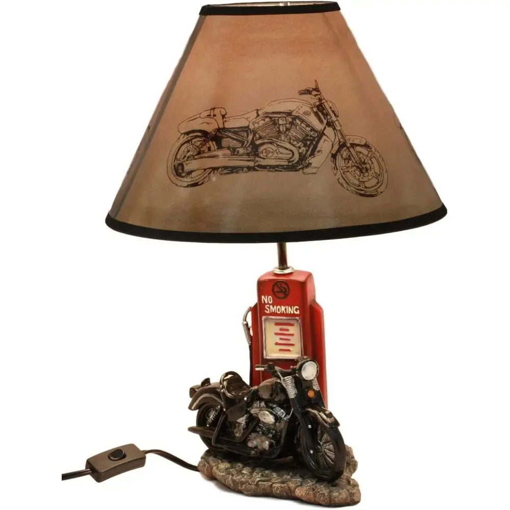 Home Decor Lighting - 빈티지 레트로 블랙 오토바이 가스 펌프