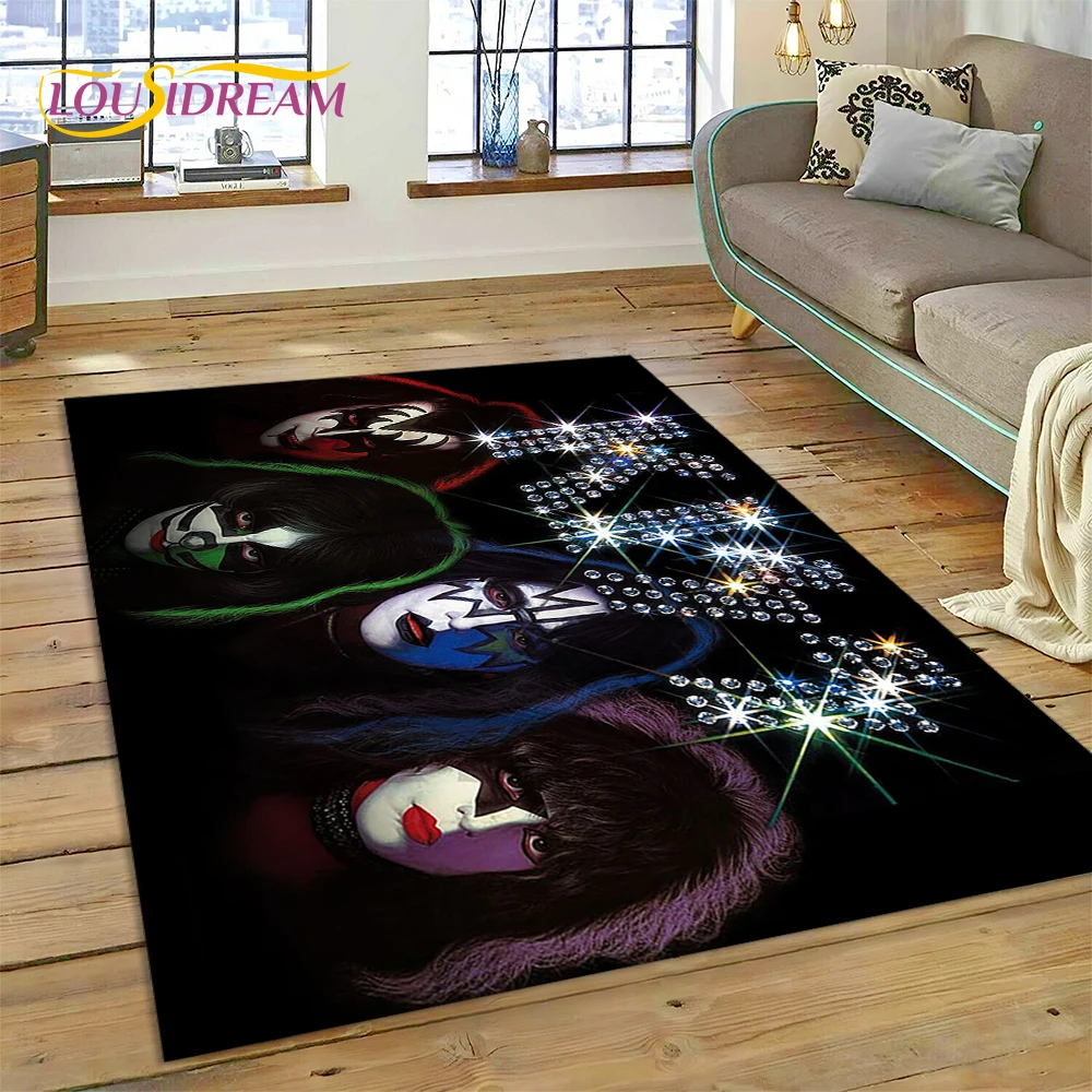 3D 키스 락 헤비 메탈 밴드 카펫 러그, 침실 거실  - Home Decor Online Game 리뷰 및 가격