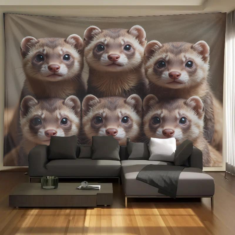 귀여운 흰족제비 그룹 태피스트리 벽걸이 거실 침실 장식 - Home Decor Living Room Ideas 리뷰 및 가격