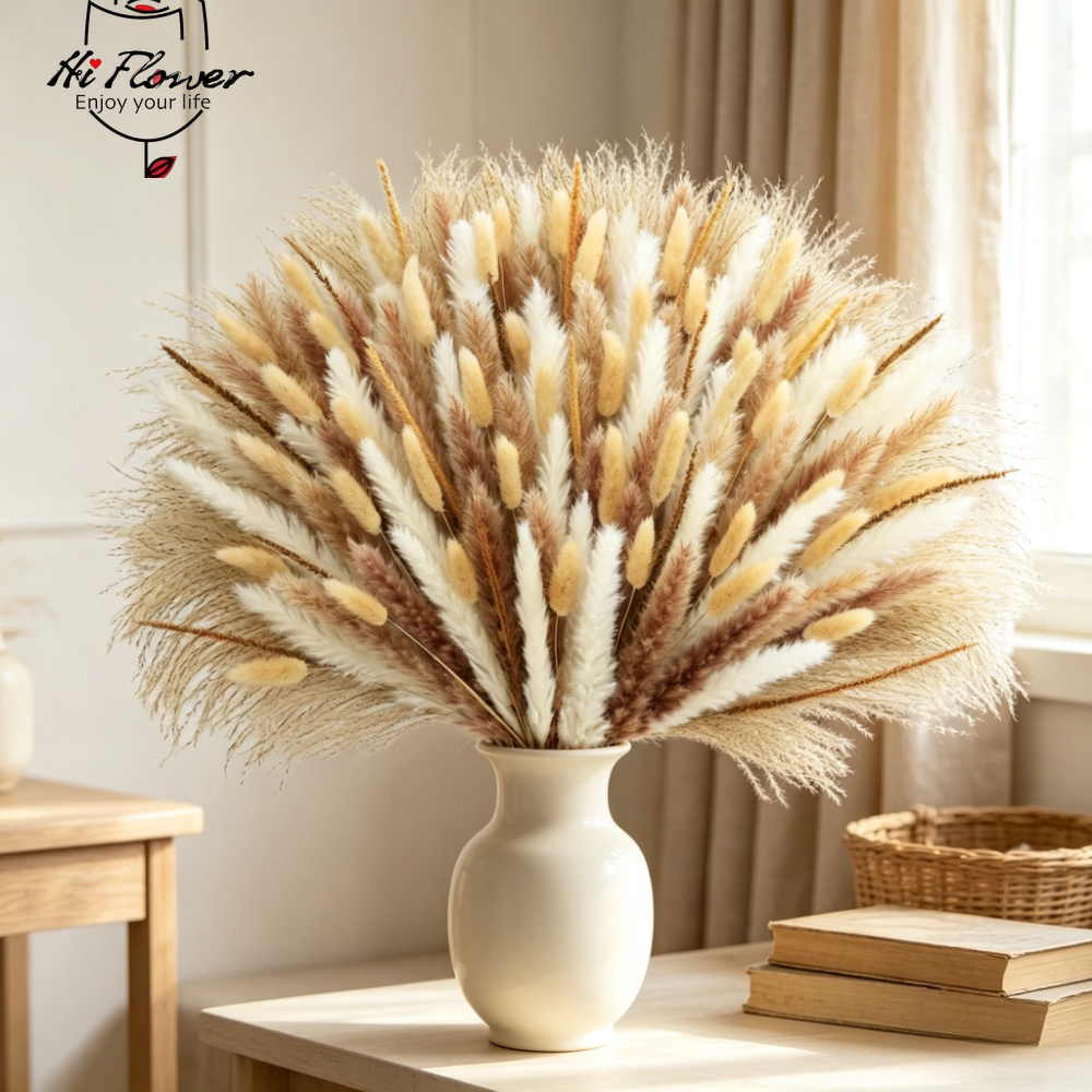 자연 건조 팜파스 그래스 부케 버니테일 리드 보헤미안  - Pampas Grass Decor 리뷰 및 가격