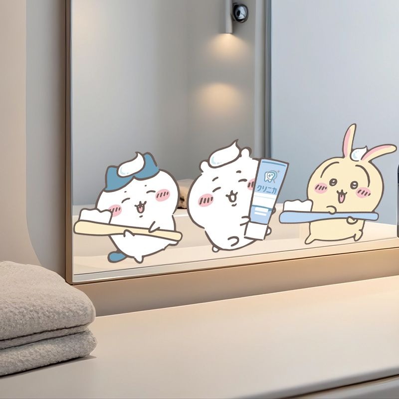 핫 치이카와 미러 스티커 강력 접착 투명 프린트 방수  - Vanity Home Decor 리뷰 및 가격