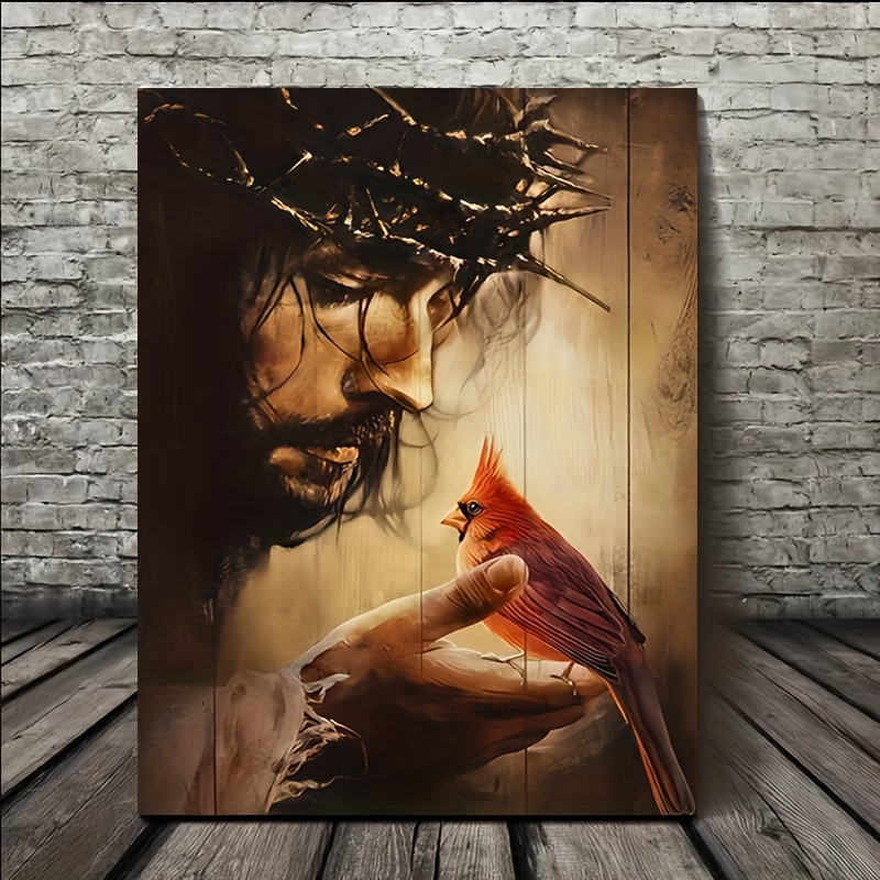 가시 왕관 예수 초상화 아트 포스터 및 프린트 레드 카 - Home Decor Jesus 리뷰 및 가격