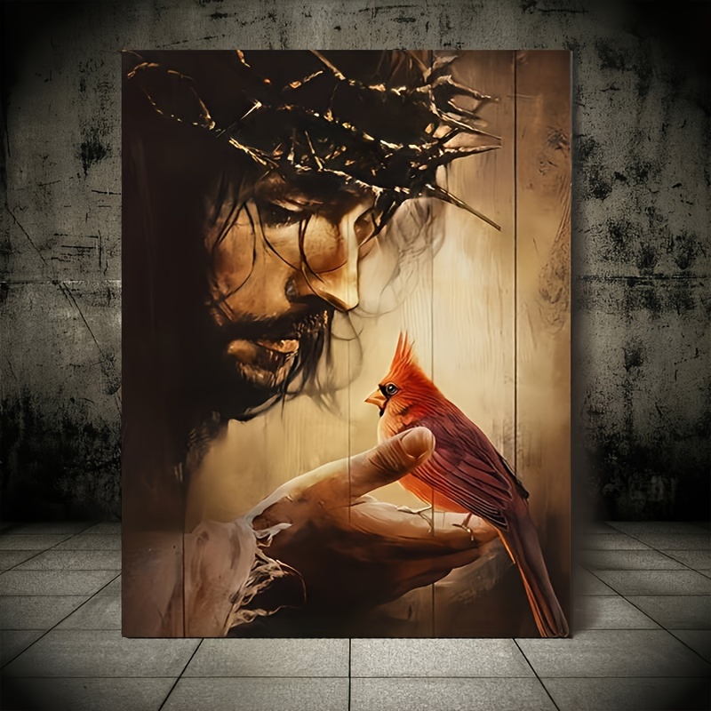 가시 왕관 예수 초상화 아트 포스터 및 프린트 레드 카 - Home Decor Jesus 리뷰 및 가격
