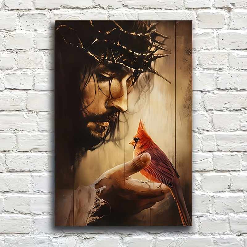 가시 왕관 예수 초상화 아트 포스터 및 프린트 레드 카 - Home Decor Jesus 리뷰 및 가격