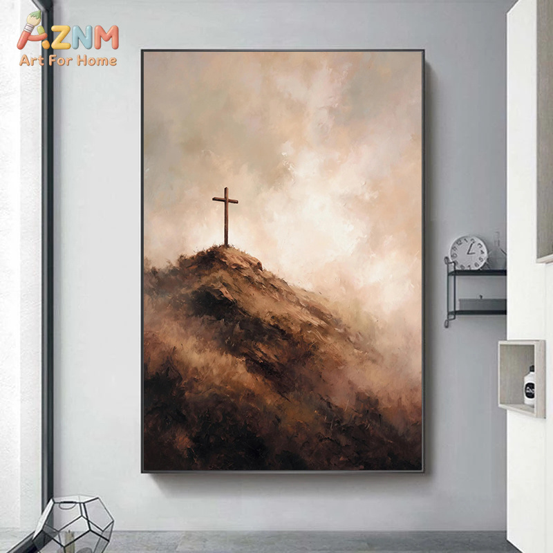 AZNM 중립 기독교 십자가 캔버스 벽 예술 예수 성경 - Home Decor Jesus 리뷰 및 가격