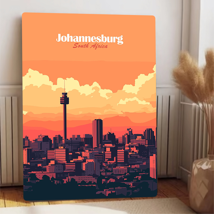 요하네스버그 남아프리카 공화국 도시 스카이라인 금속 벽 - Home Decor Johannesburg 리뷰 및 가격