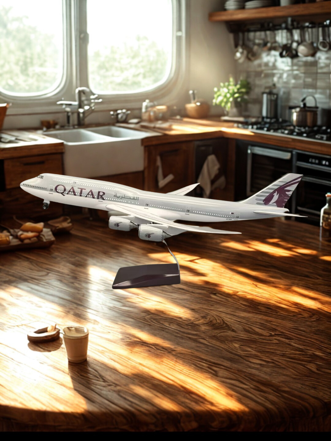 비행기 모델 1:130 스케일 보잉 항공기 B747-8 - Home Decor Qatar 리뷰 및 가격