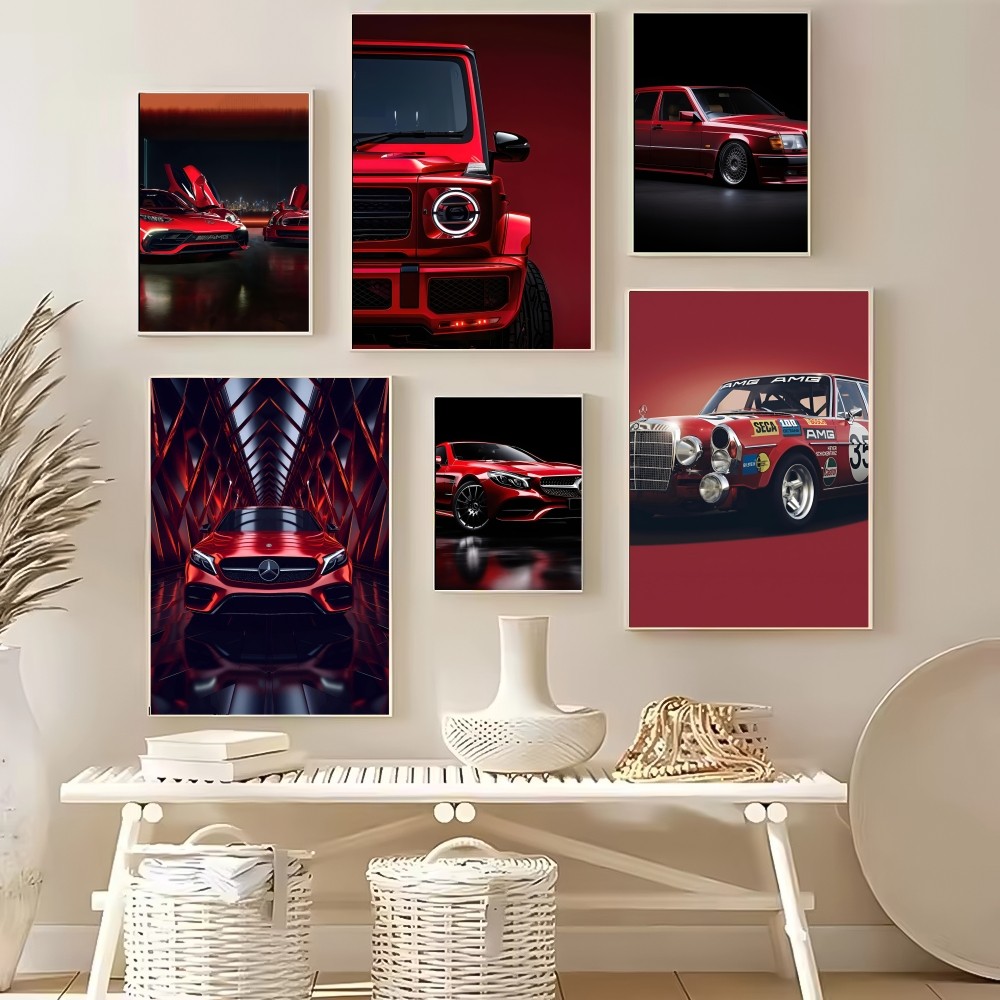 레드 M-Mercedes B-Benz 포스터 다목적 벽 - Home Decor Living Room Ideas 리뷰 및 가격