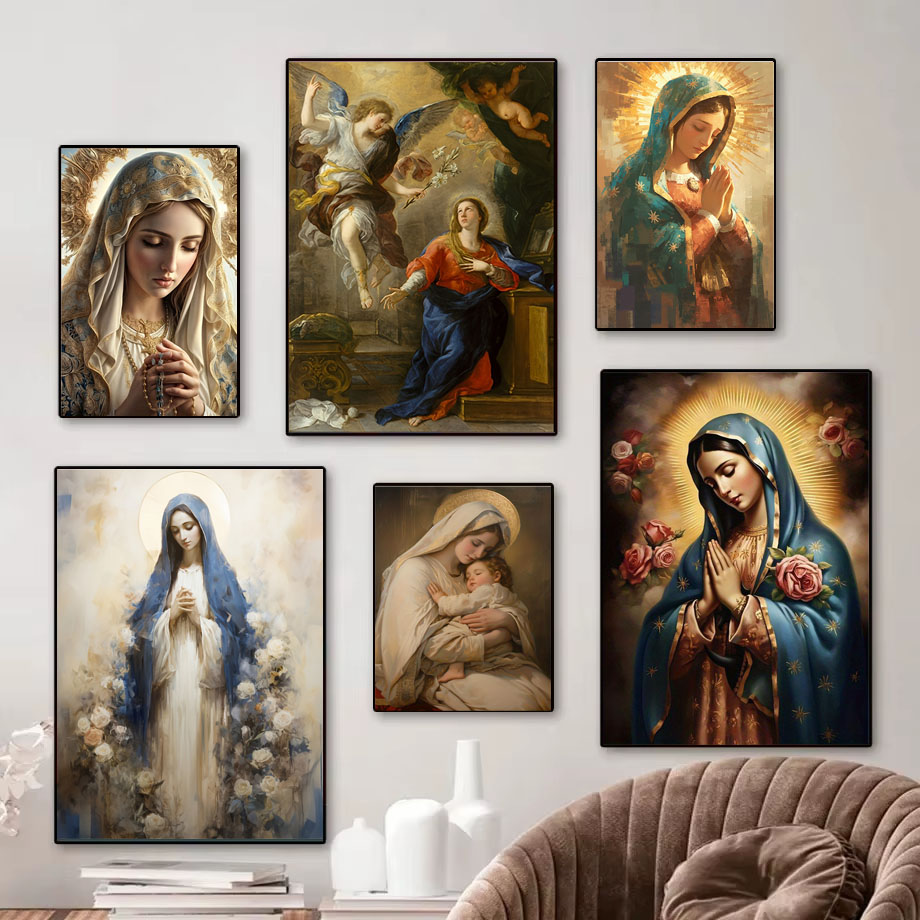 2026 1pc 빈티지 성모 마리아와 예수 캔버스 기독 - Home Decor Jesus 리뷰 및 가격