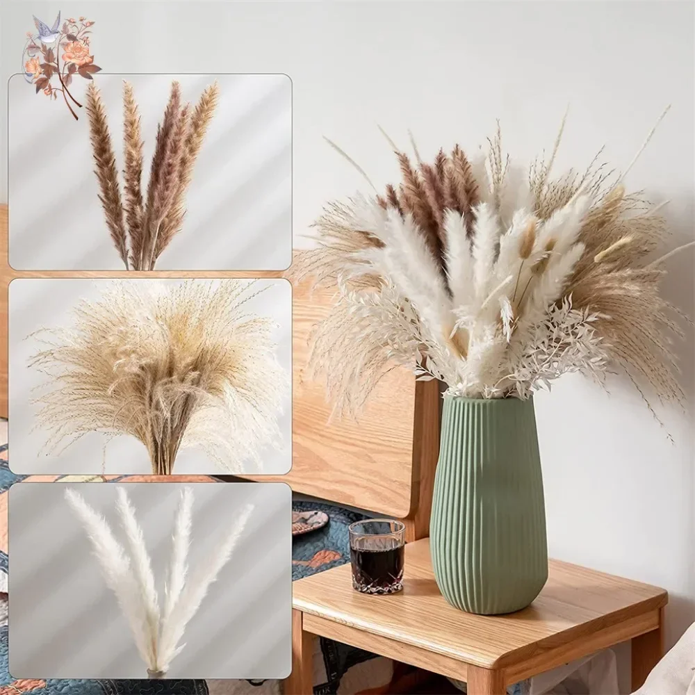 88개의 자연스러운 솜털 듯한 건조 팜파스그래스 장식  - Pampas Grass Decor 리뷰 및 가격