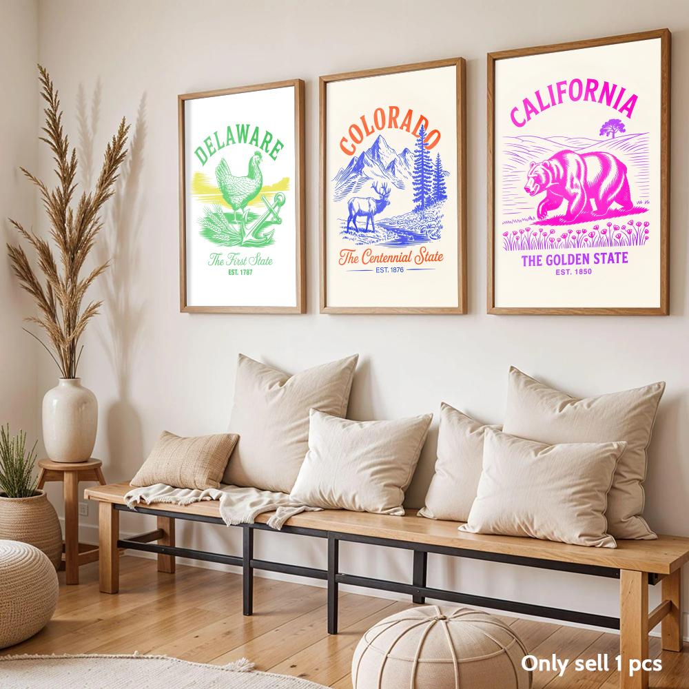 동물 미국 예술 디자인 포스터, 현대적인 자가 접착식  - Home Decor Living Room Ideas 리뷰 및 가격