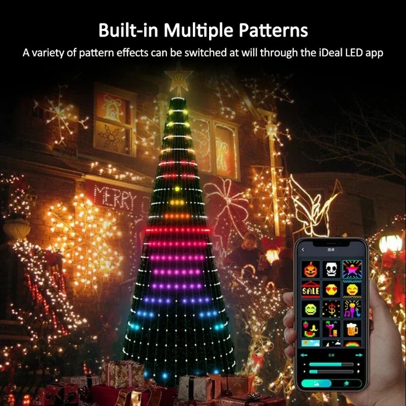 크리스마스 스타 트리 조명 RGB LED, 블루투스 앱 - Home Decor Lighting 리뷰 및 가격