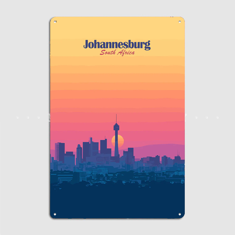 요하네스버그 스카이라인 일몰 여행 풍경 포스터 레트로  - Home Decor Johannesburg 리뷰 및 가격