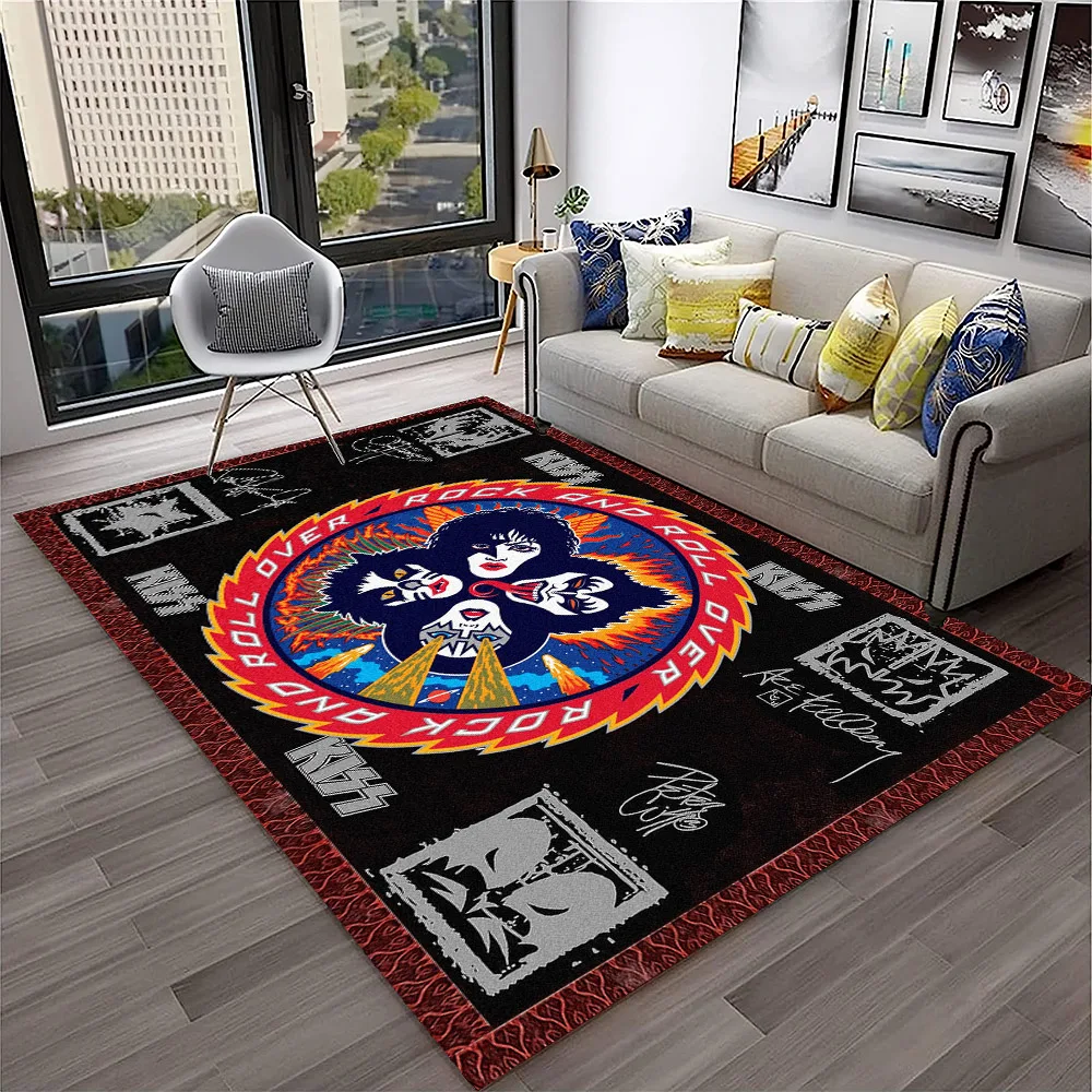 레트로 키스 록 밴드 카펫 러그, 거실, 침실, 놀이방 - Home Decor Online Free 리뷰 및 가격