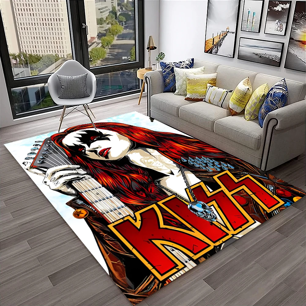 레트로 키스 록 밴드 카펫 러그, 거실, 침실, 놀이방 - Home Decor Online Free 리뷰 및 가격