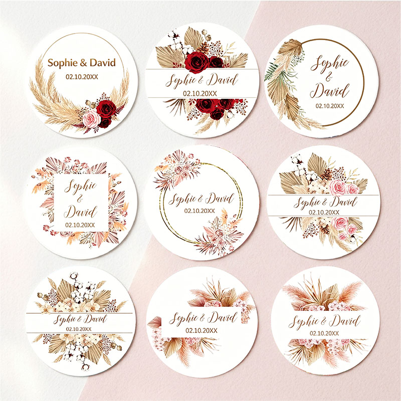 개인 맞춤형 보헤미안 드라이 팜파스 팜 팬 웨딩 스티커 - Pampas Grass Decor 리뷰 및 가격