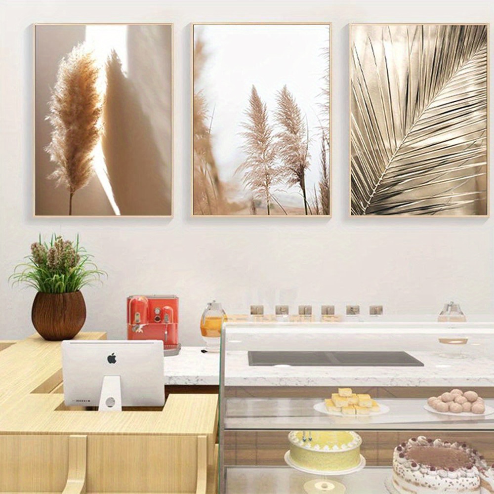 2D 플랫 3피스 무프레임 세트 프리미엄 포스터 베이지 - Pampas Grass Decor 리뷰 및 가격