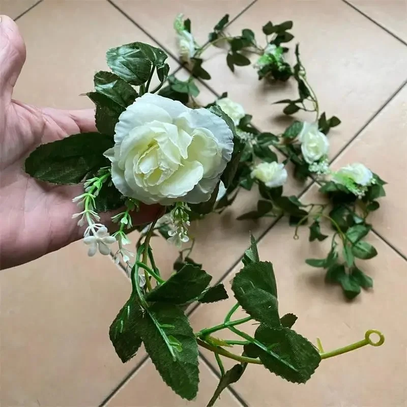 1개 2.2M 인조 흰색 꽃 가짜 덩굴 식물 잎 인공  - Artificial Hanging Plants 리뷰 및 가격