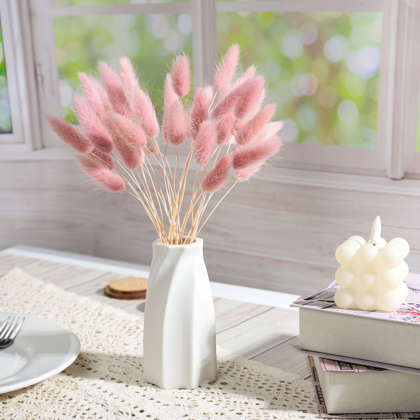 120개의 핑크색 건조 팜파스 헤어풀 장식용 꽃, 보헤 - Pampas Grass Decor 리뷰 및 가격