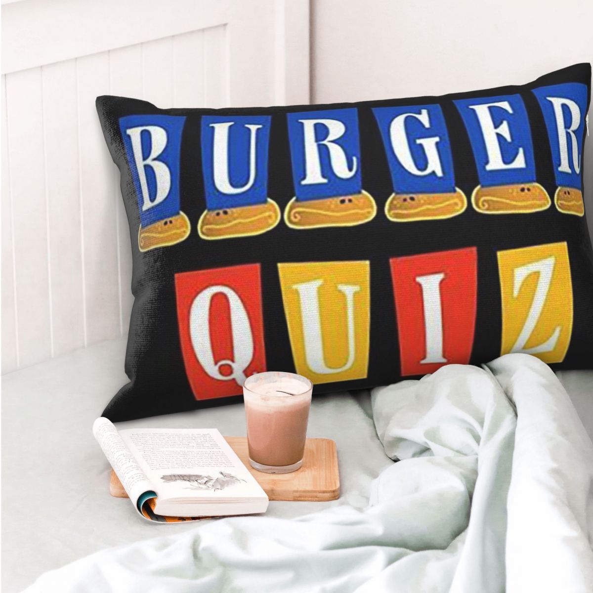 버거 퀴즈 새로운 로고 직사각형 베개 커버 쿠션 커버  - Home Decor Quiz Free 리뷰 및 가격