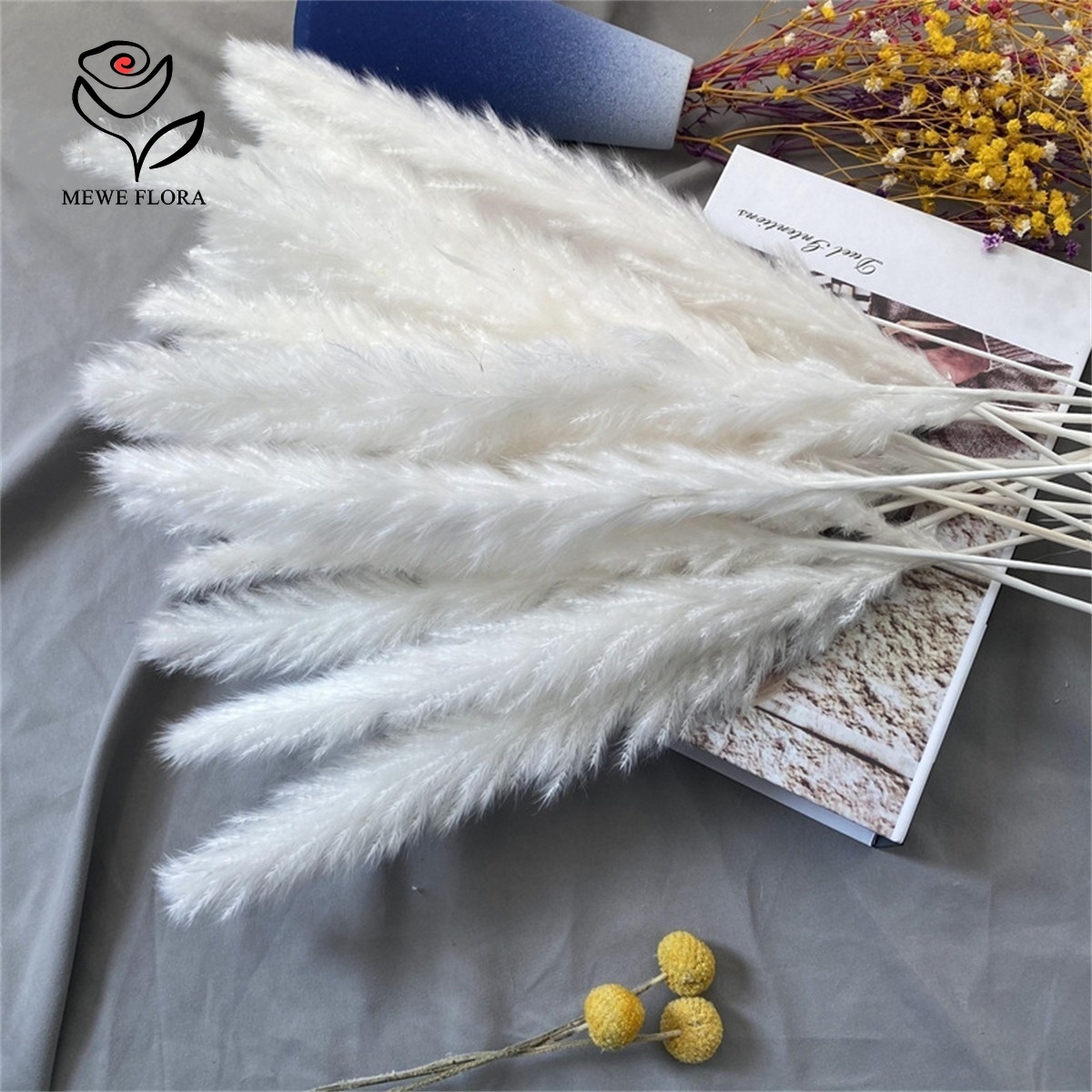 18개의 줄기로 된 자연 건조 꽃, 풍성한 팜파스 그래 - Pampas Grass Decor 리뷰 및 가격