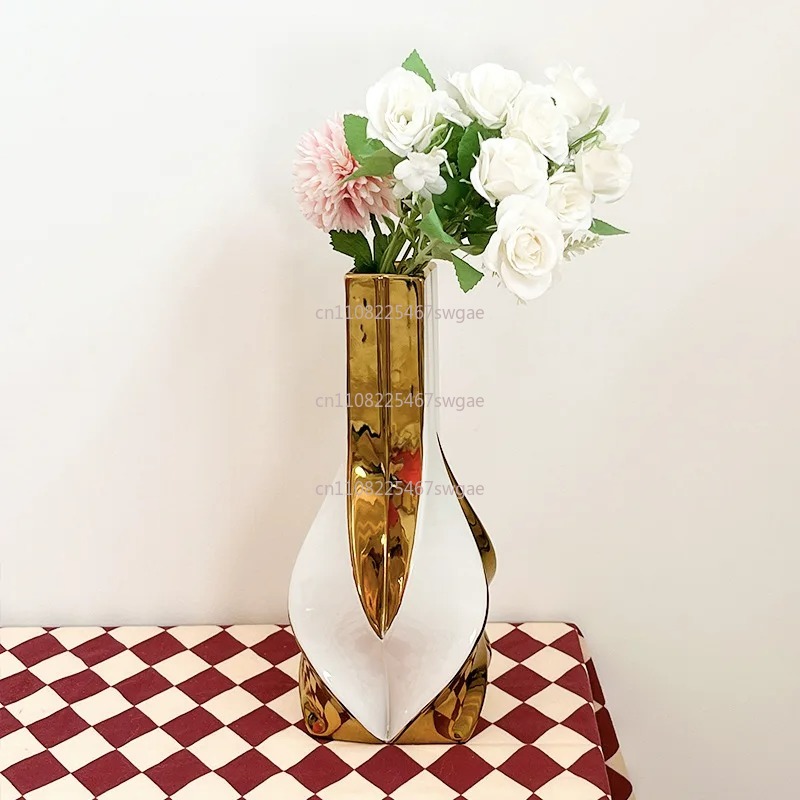 거실 장식용 창의적인 꽃꽂이 장식품 도자기 대형 화이트 - Home Decor Gold 리뷰 및 가격