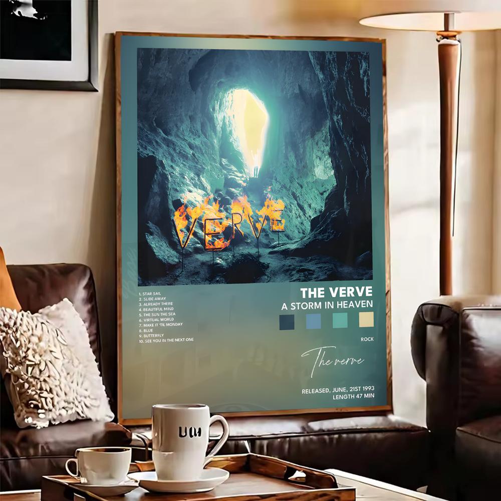 V-Verve 앨범 포스터 HD 벽 스티커 벽화 자체  - Home Decor Living Room Ideas 리뷰 및 가격
