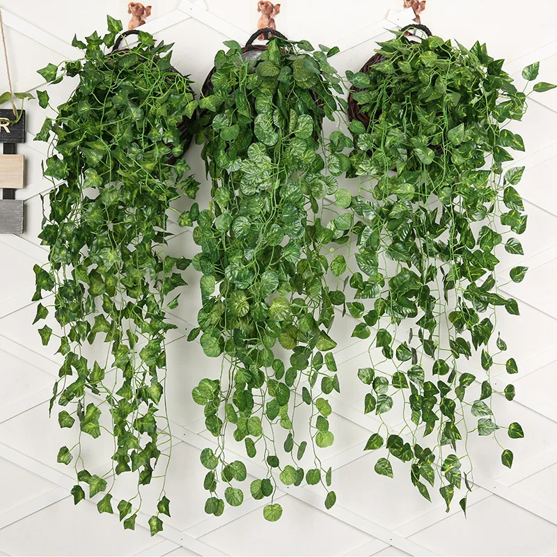 인공 녹색 무 벽걸이 식물 등나무, 집 거실 장식 배경 - Artificial Hanging Plants 리뷰 및 가격