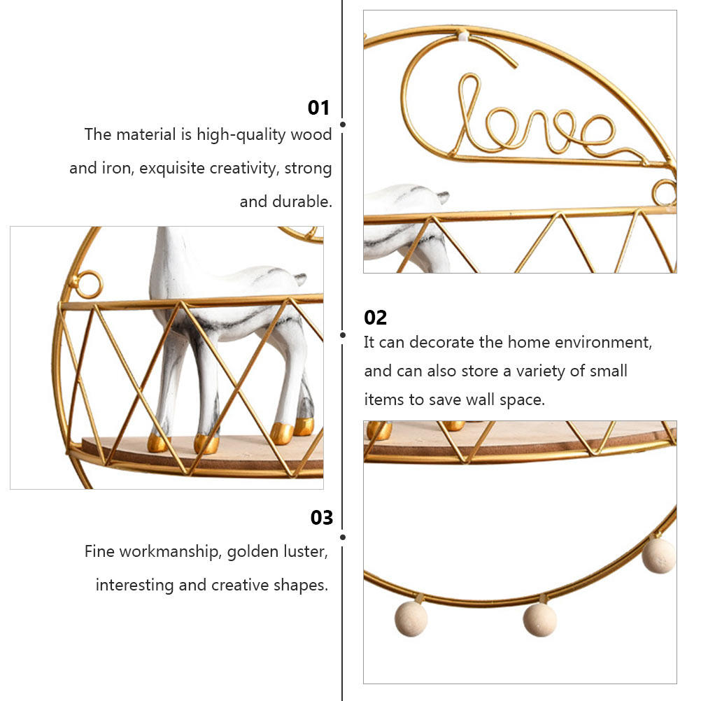 1개 크리에이티브 벽걸이 선반 골드 침실 장식 수납 선 - Home Decor Gold 리뷰 및 가격