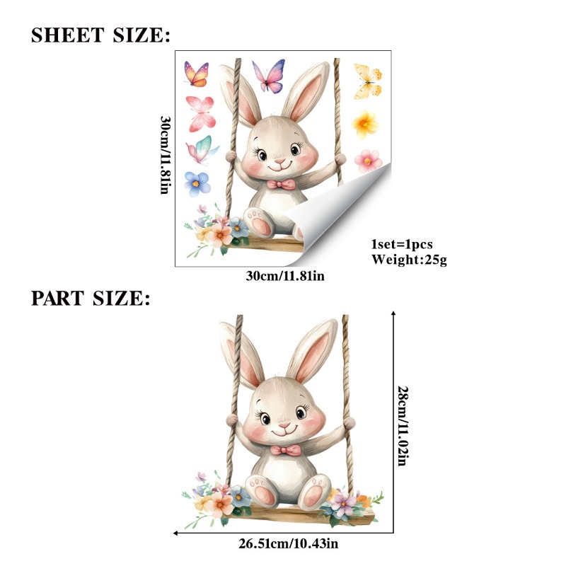 부활절 토끼 창문 장식 재사용 가능한 스티커 토끼와 달 - Home Decor Vinyl Flooring 리뷰 및 가격