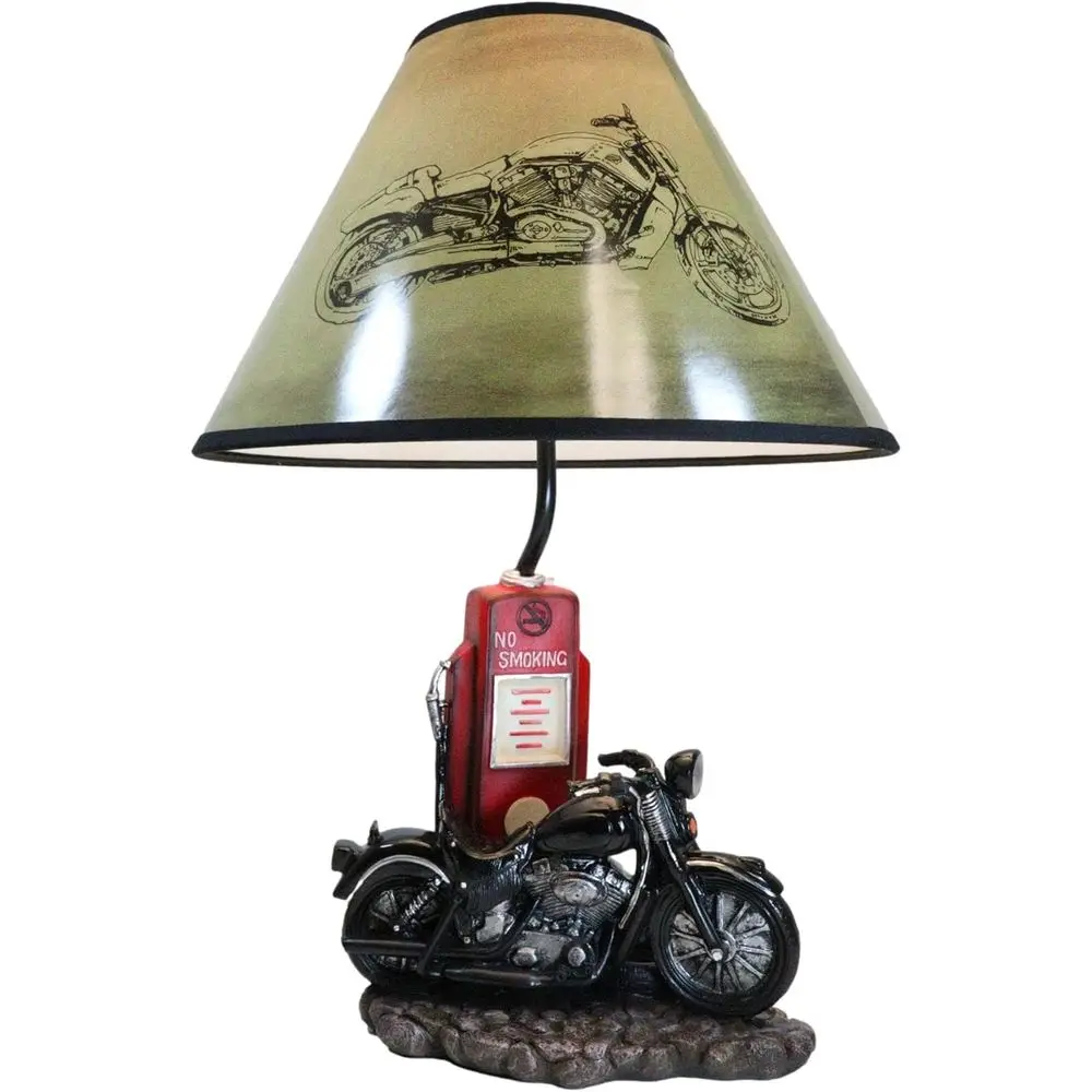 빈티지 레트로 블랙 오토바이 가스 펌프 데스크 램프(갓 - Home Decor Lighting 리뷰 및 가격