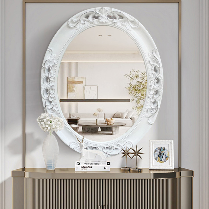유럽식 타원형 속이 빈 욕실 화장대 거울 가정용 벽걸이 - Vanity Home Decor 리뷰 및 가격