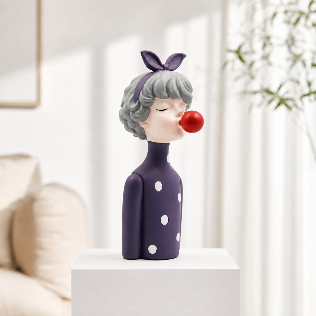 북유럽풍 풍선껌 소녀 레진 피규어, 귀여운 모던 소녀  - Vanity Home Decor 리뷰 및 가격