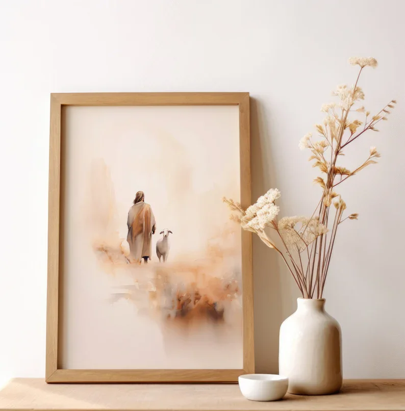 수채화 예수는 겟세마네의 99개 정원을 떠난다 스케치  - Home Decor Jesus 리뷰 및 가격