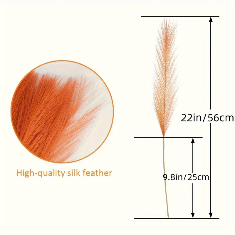 10개입 생생한 오렌지색 팜파스그래스 인조 식물 22인 - Pampas Grass Decor 리뷰 및 가격