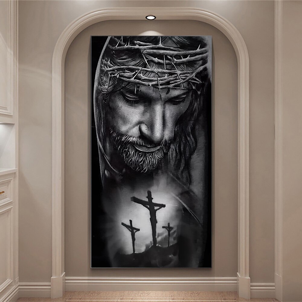 가시 왕관 예수 캔버스 벽 장식 종교적 가정 장식 거실 - Home Decor Jesus 리뷰 및 가격