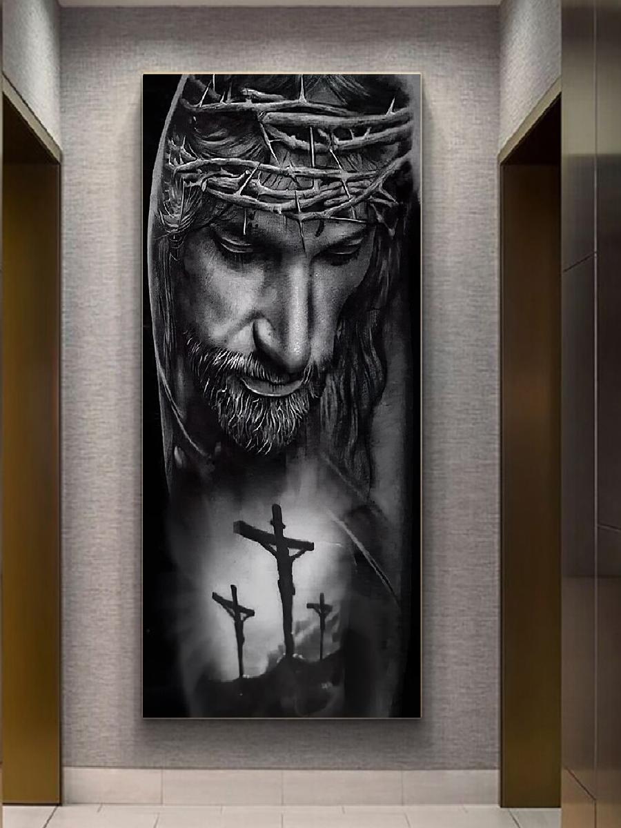 가시 왕관 예수 캔버스 벽 장식 종교적 가정 장식 거실 - Home Decor Jesus 리뷰 및 가격