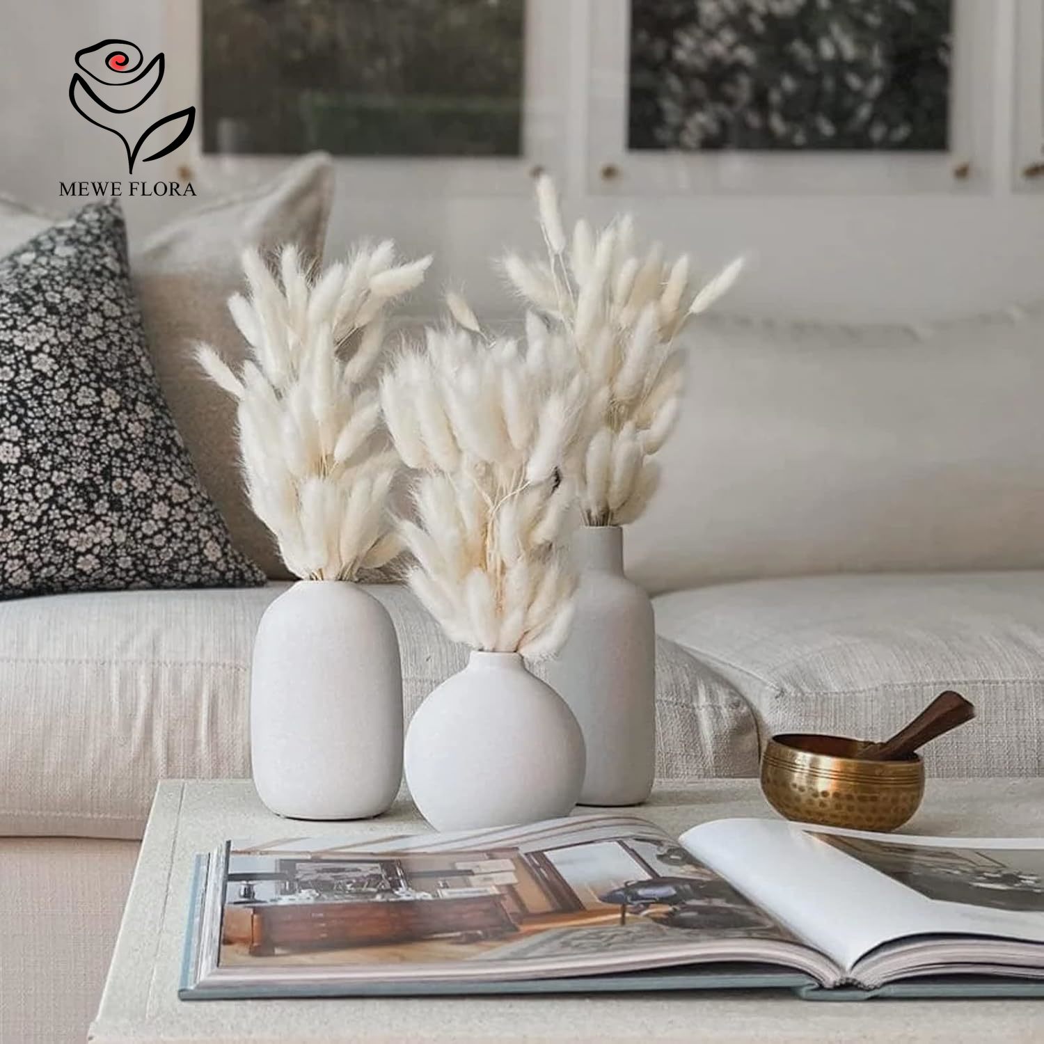 150개 화이트 내추럴 플러피 토끼 꼬리 팜파스 그래스 - Pampas Grass Decor 리뷰 및 가격